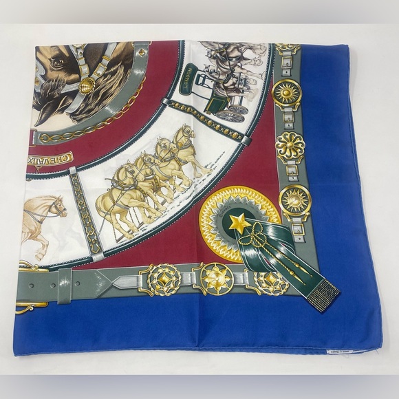 Hermes Silk Scarf Chevaux De Trait Carre 90 Vintage Bourthoumieux - Picture 8 of 16